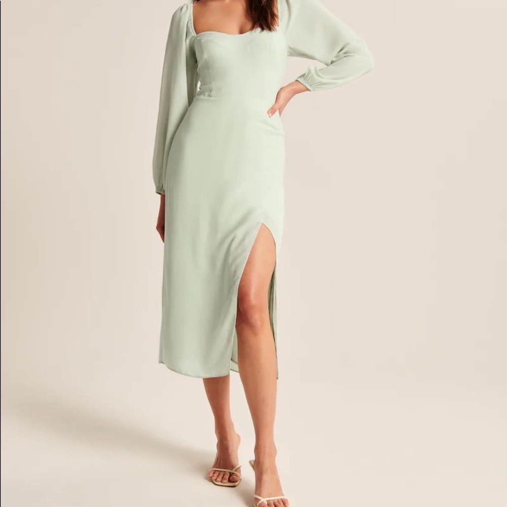Abercrombie Long Sleeve Draped Skirt Midi Dress M